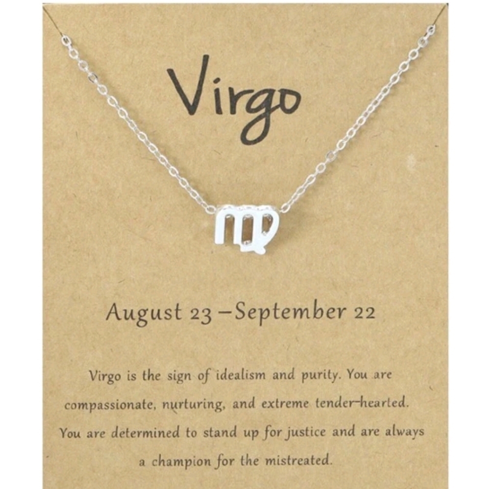 Silver Virgo Zodiac Necklace